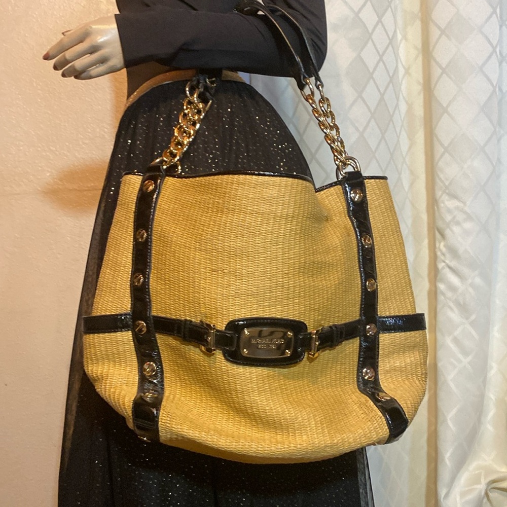 Michael Kors Straw Leather Tote